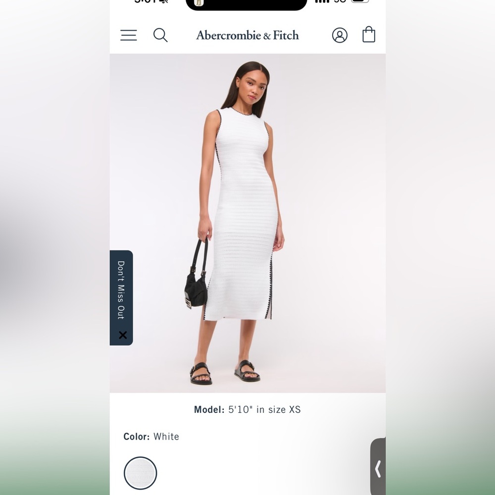 Abercrombie & Fitch White Midi Dress